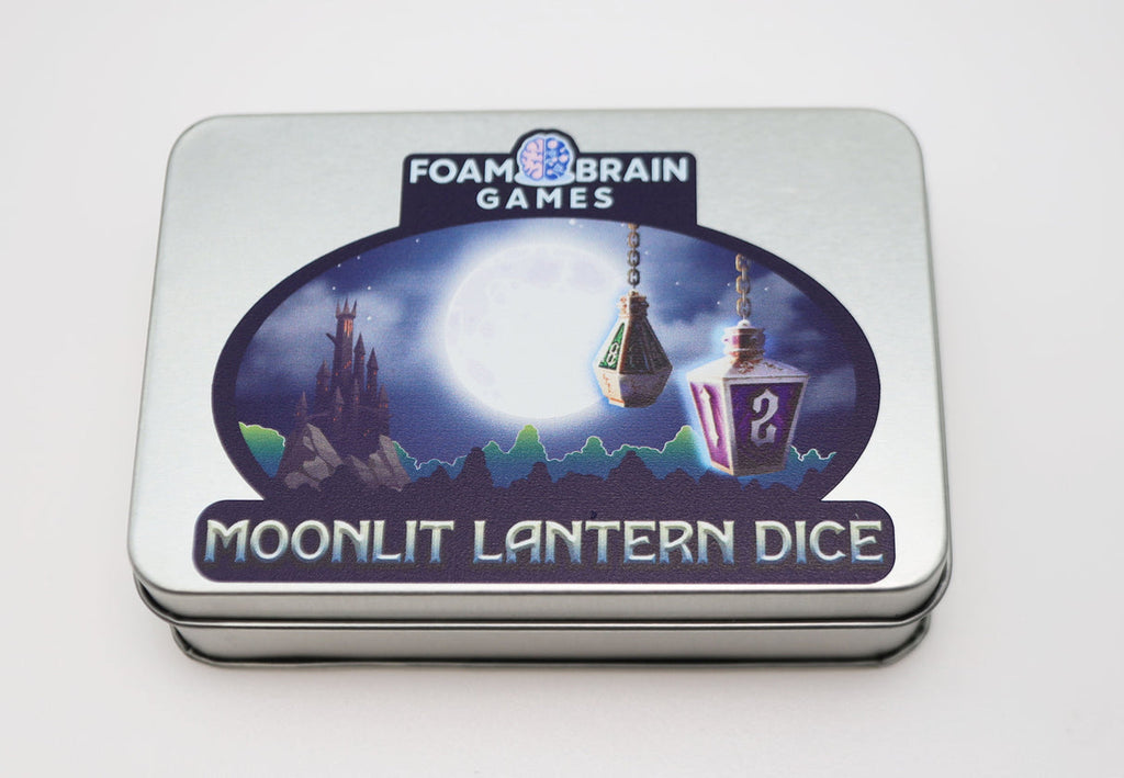 Moonlit Lantern: Midnight Frostfire - Metal RPG Dice Set
